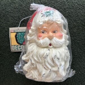 New Old Stock Santa Head Candle Large Vintage Christmas Saint Nick